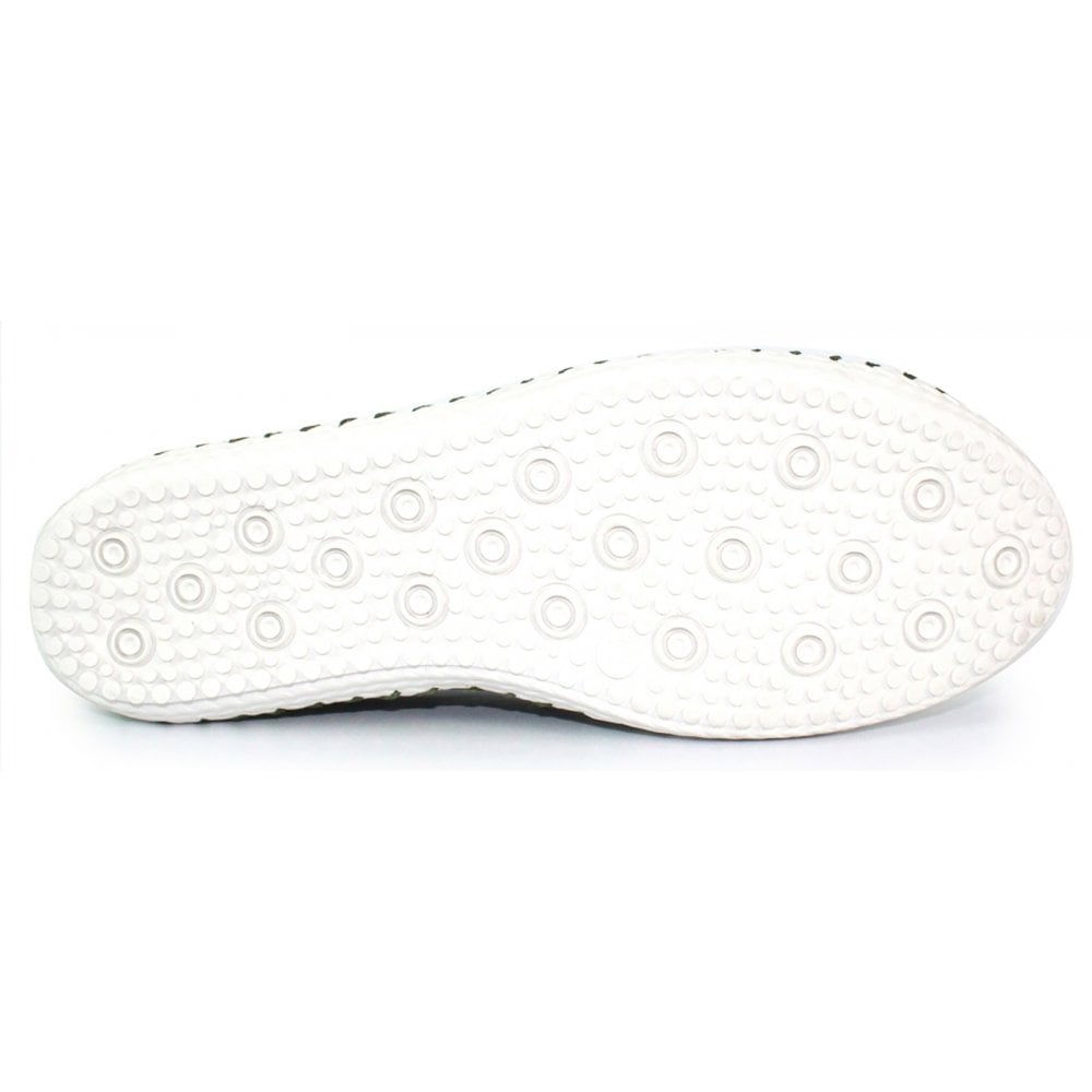 St Ives Leather Plimsole White