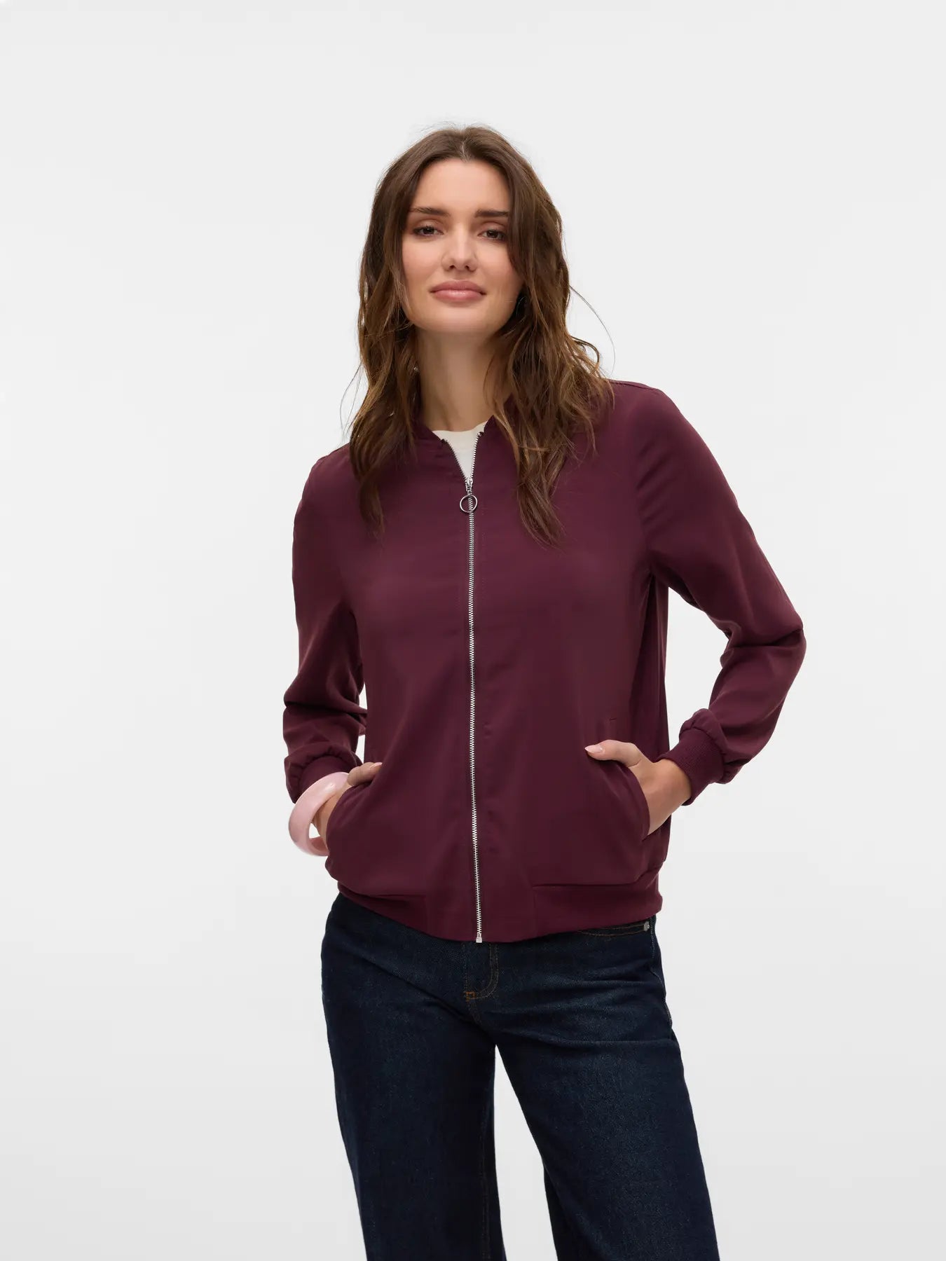 Coco Wine Lightweight Bomber Jacket
