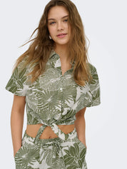 Jakiri Leaf Tie Front Shirt