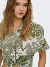 Jakiri Leaf Tie Front Shirt