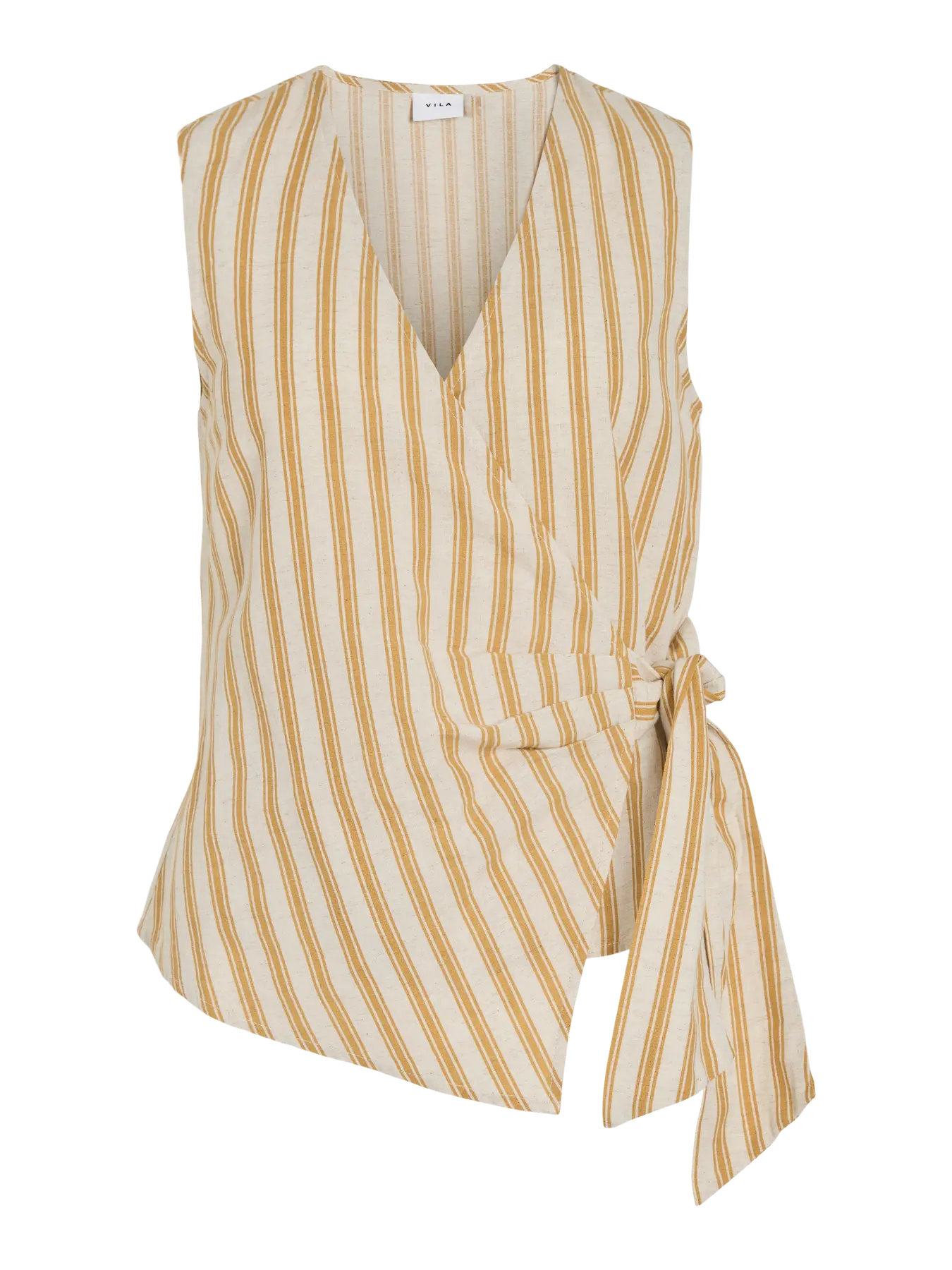 Prisilla Stripe V-neck Knot Wrap Top