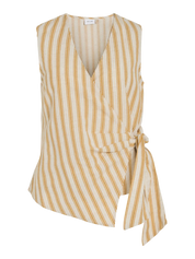 Prisilla Stripe V-neck Knot Wrap Top