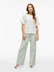 Monie Flower Embellish Oversized Tee