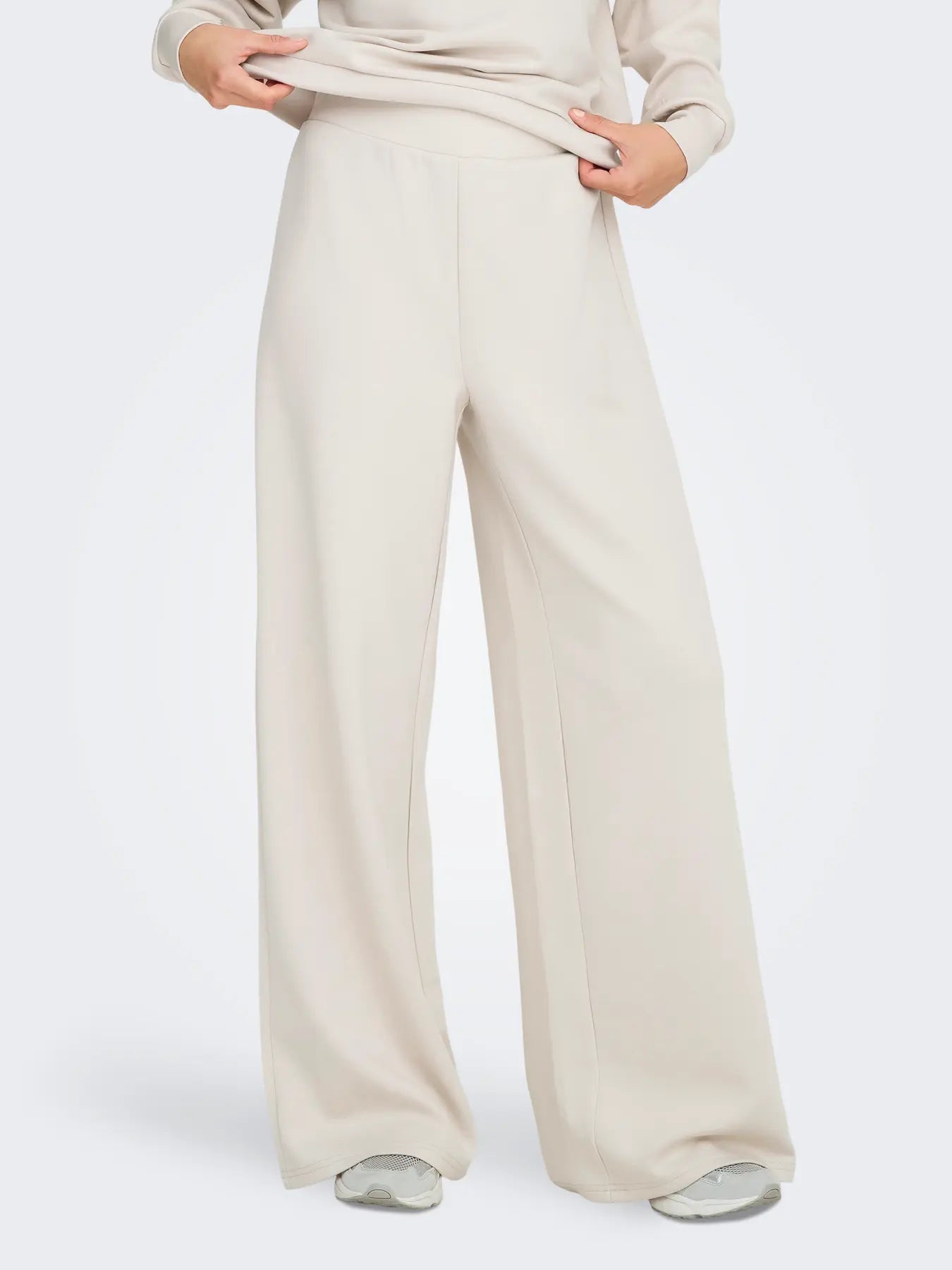 Lounge Cream Wide Leg Sweat Pants