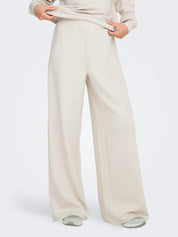 Lounge Cream Wide Leg Sweat Pants