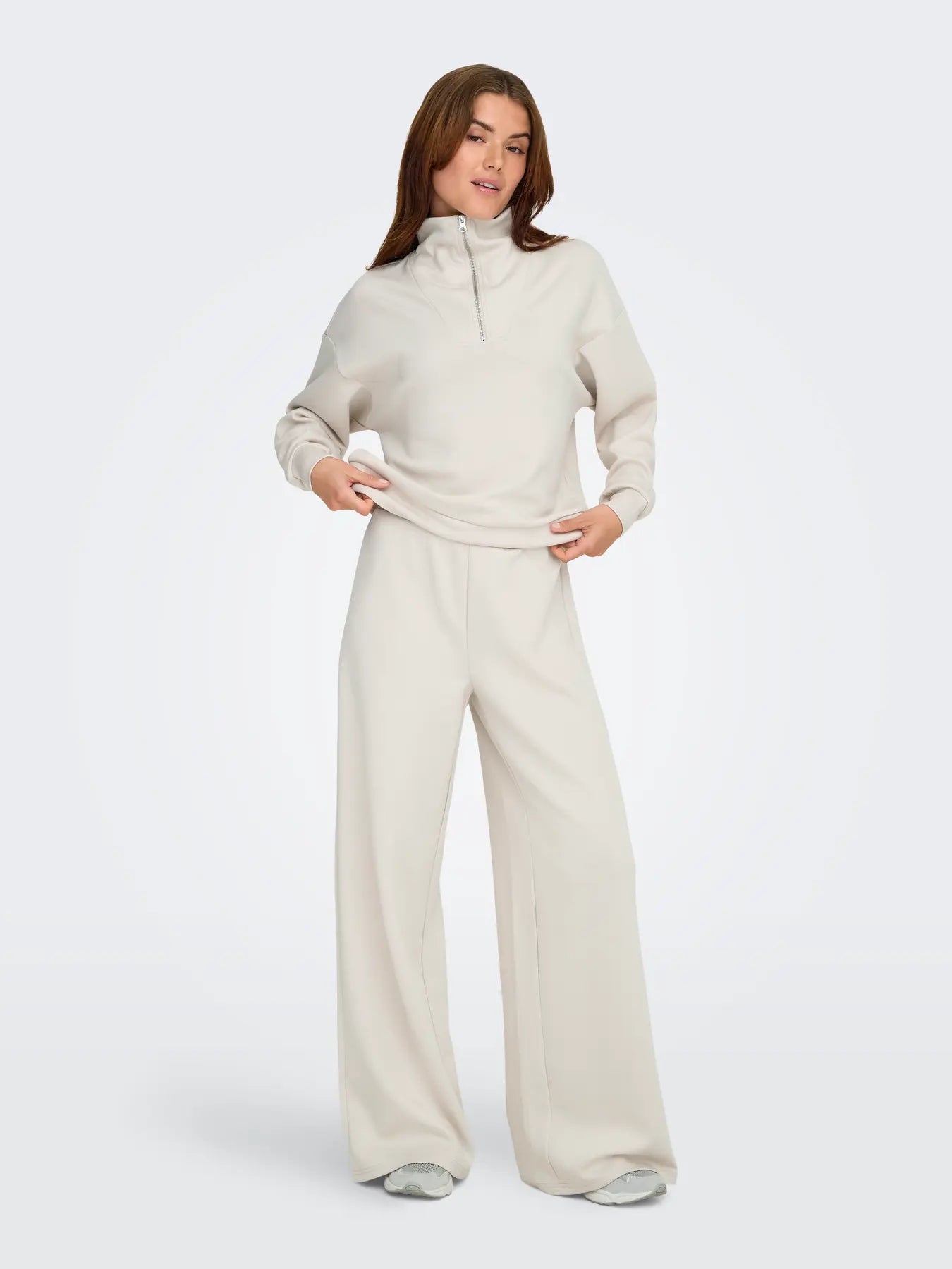 Lounge Cream Wide Leg Sweat Pants