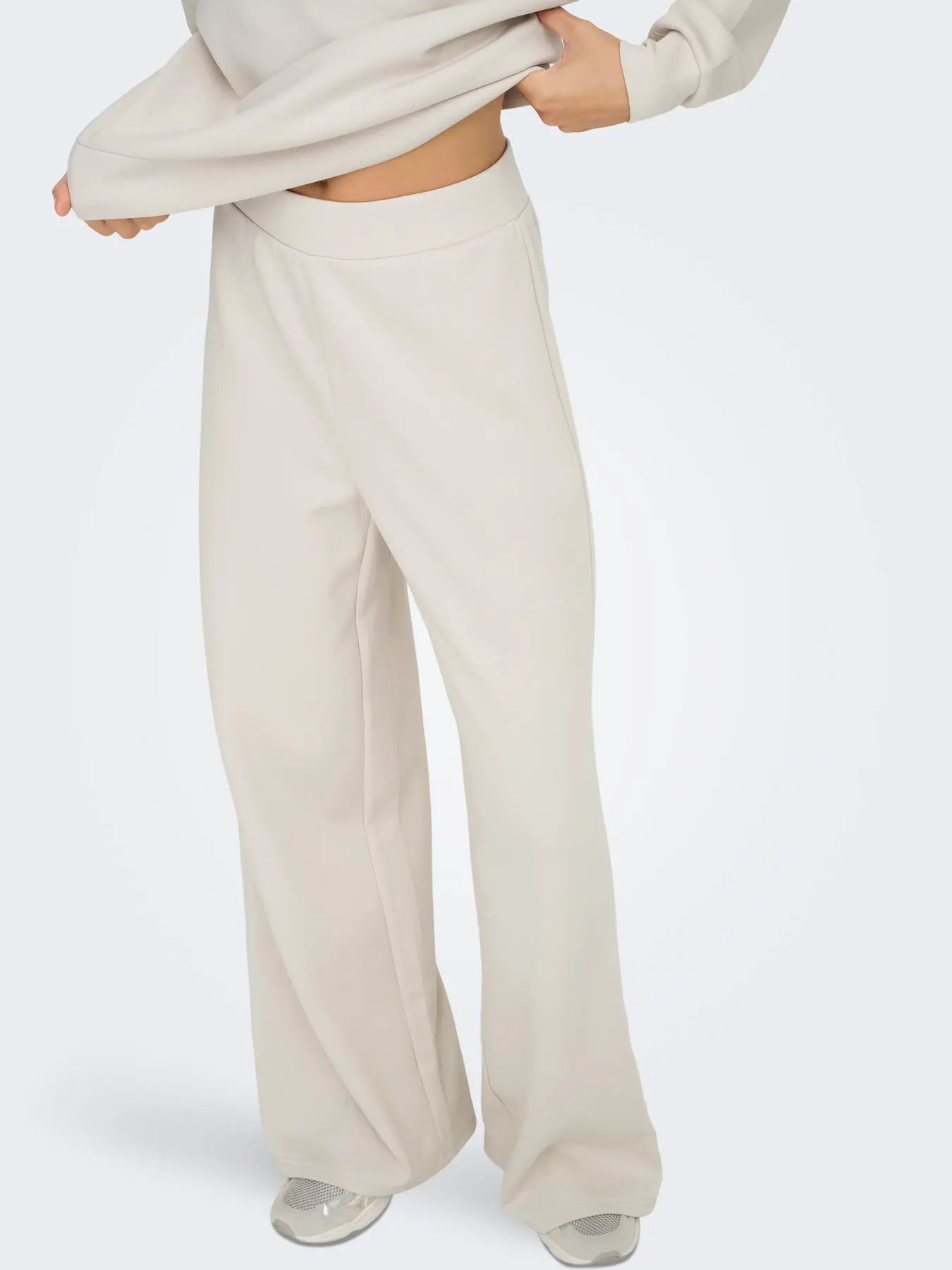 Lounge Cream Wide Leg Sweat Pants