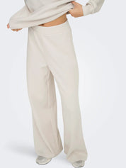 Lounge Cream Wide Leg Sweat Pants
