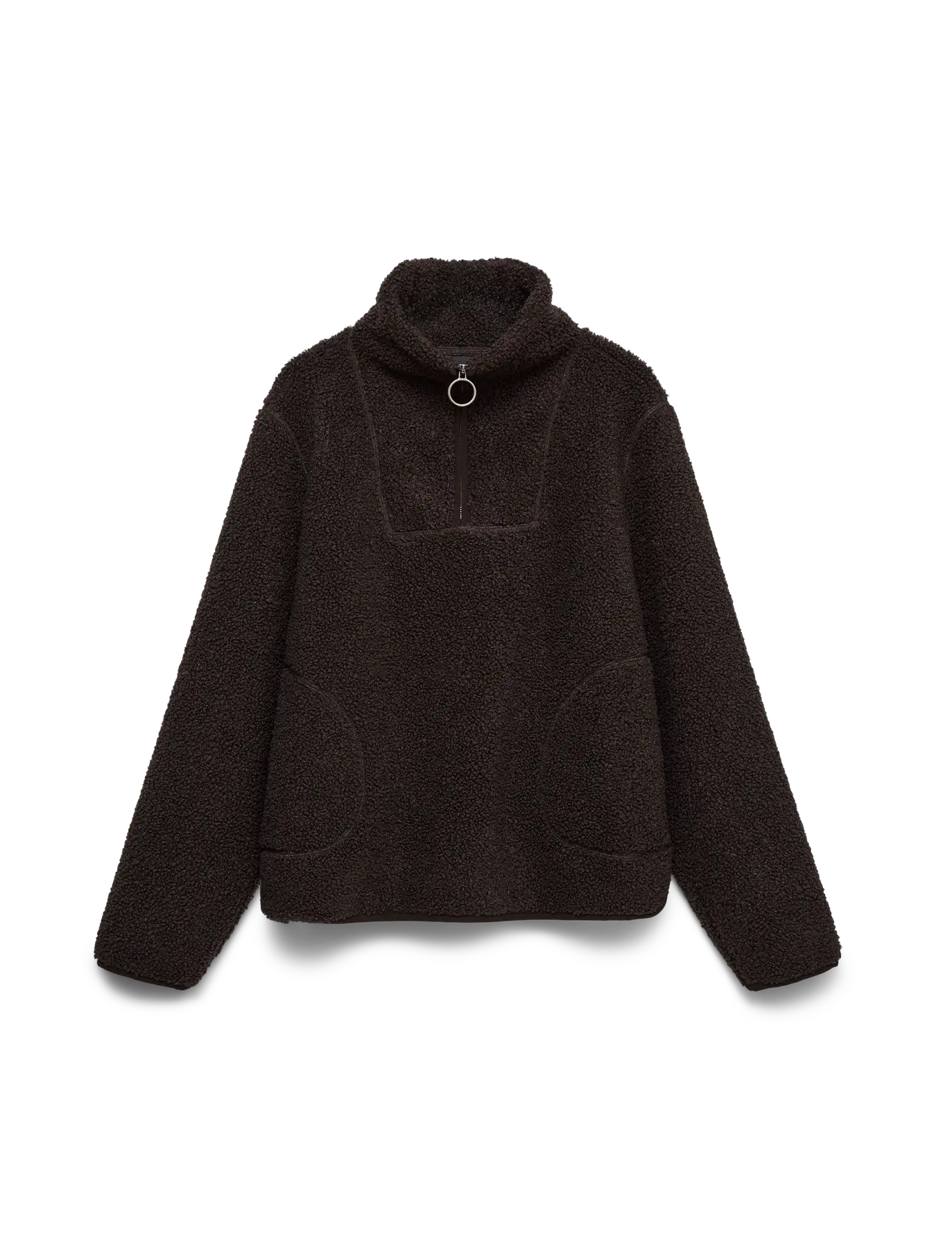 Flash Teddy Half-Zip Pullover Brown