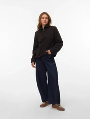 Flash Teddy Half-Zip Pullover Brown