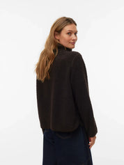 Flash Teddy Half-Zip Pullover Brown