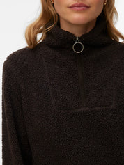 Flash Teddy Half-Zip Pullover Brown
